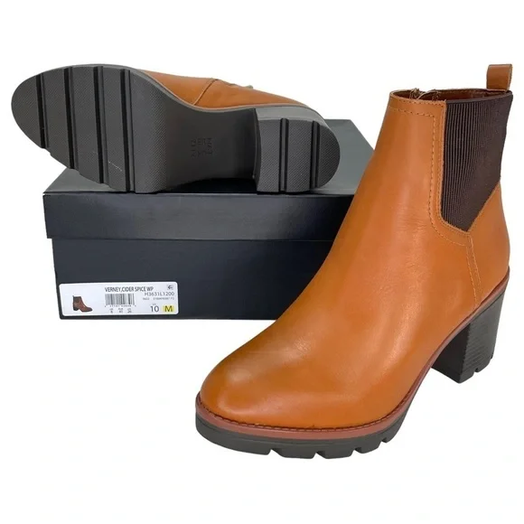 Naturalizer Womens Ankle Boots 10M Verney Cider Spice Waterproof Leather - Picture 12 of 13